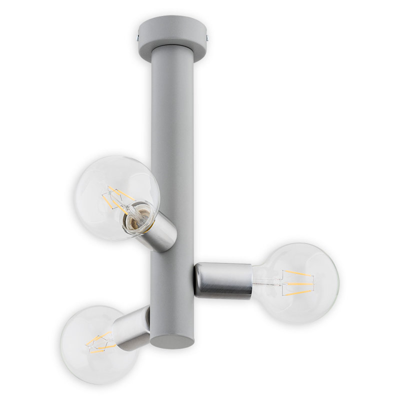 Tonasket Semi Flush Mount, Matte Grey/Nickel