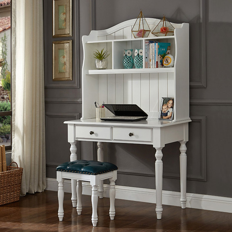Bureau blanc rectangulaire en bois massif, H 29,53 po x l 39,37 po x P 19,69 po, Blanc