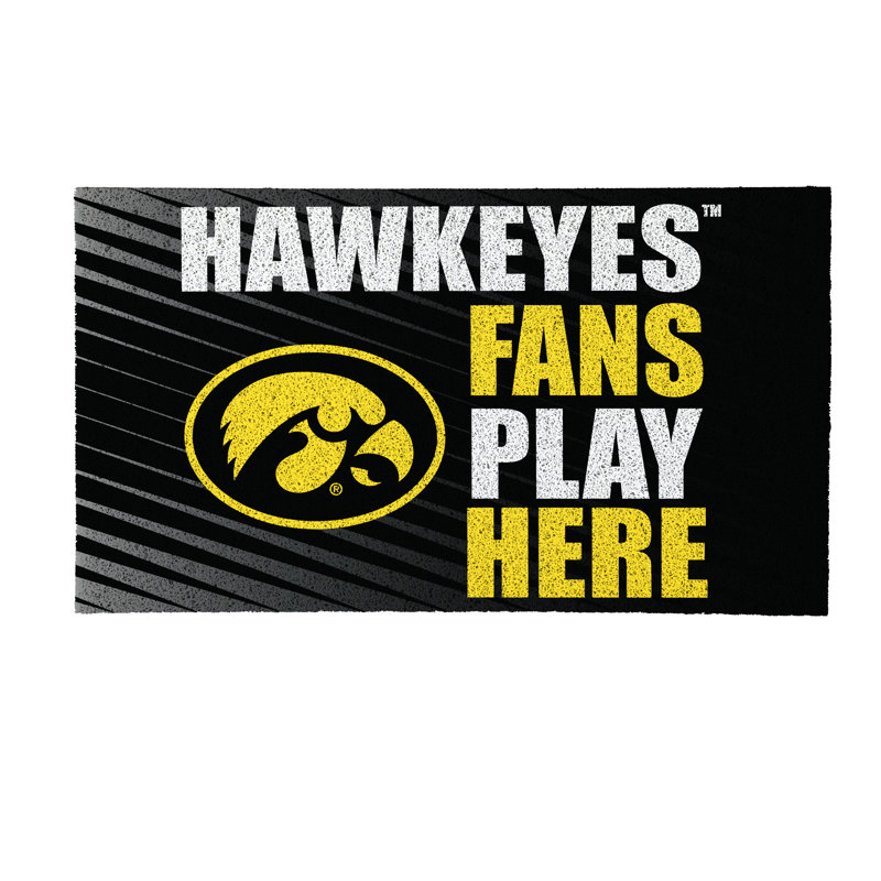 Tapis en PVC de l'Université de l'Iowa, 28 po x 16 po