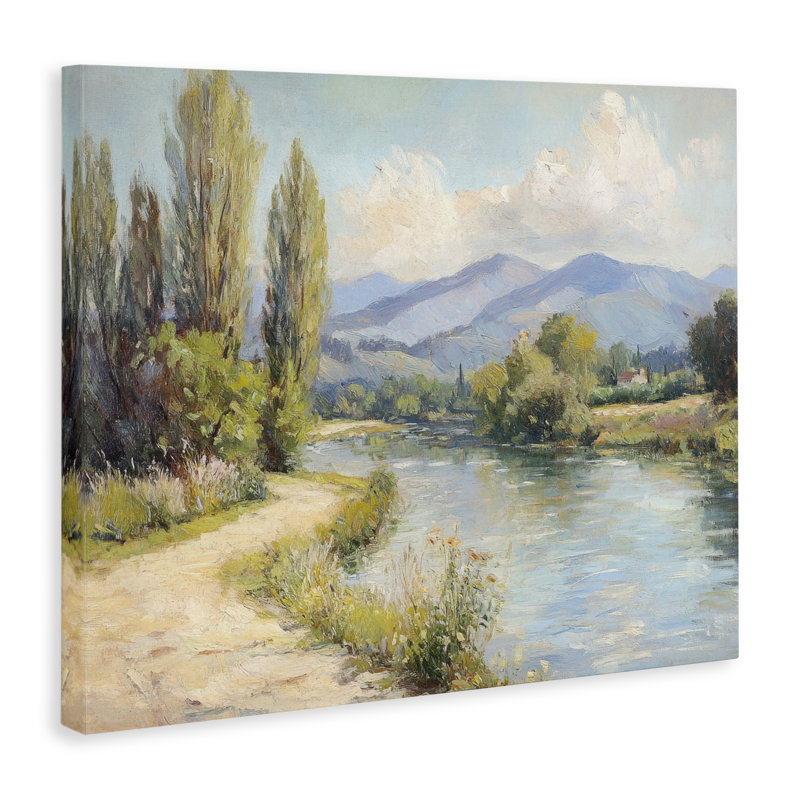 Le long de la rivière Mountain, toile par Petal Prints Design, H 16 po x l 20 po