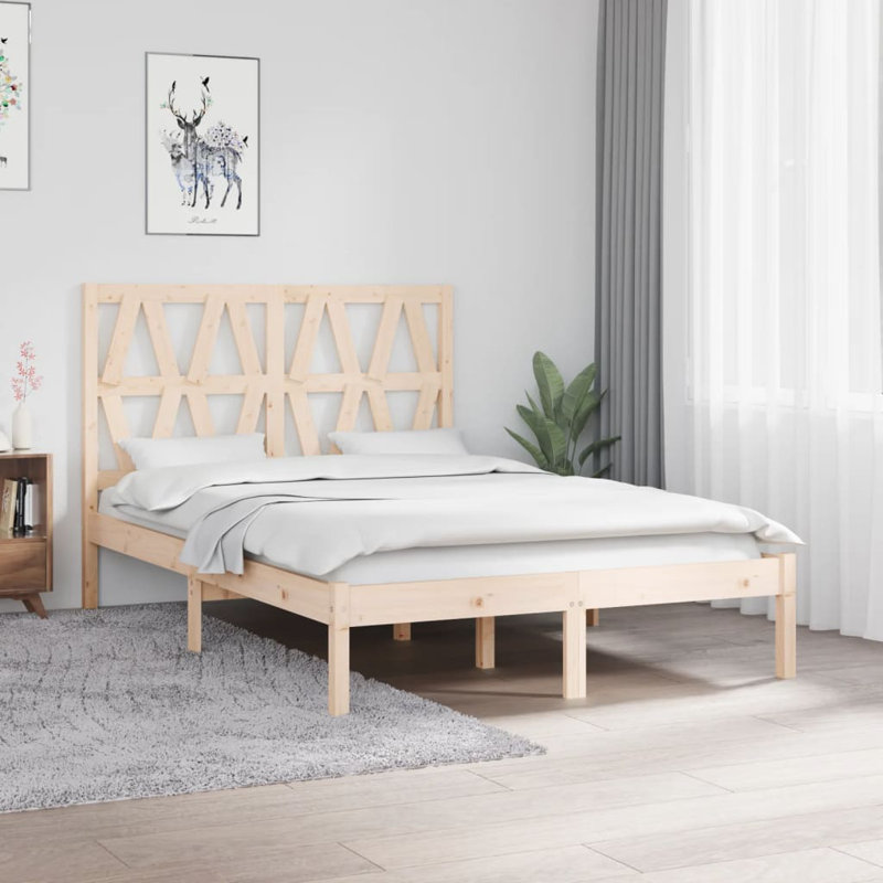 Vitiello Solid Wood Bed, 120 x 200 cm, natural