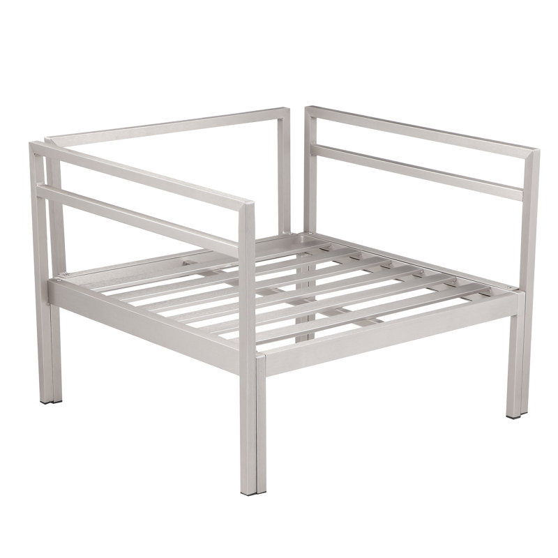 Cold 4 Piece Sofa Set Grey, Silver Frame/Gray Cushion