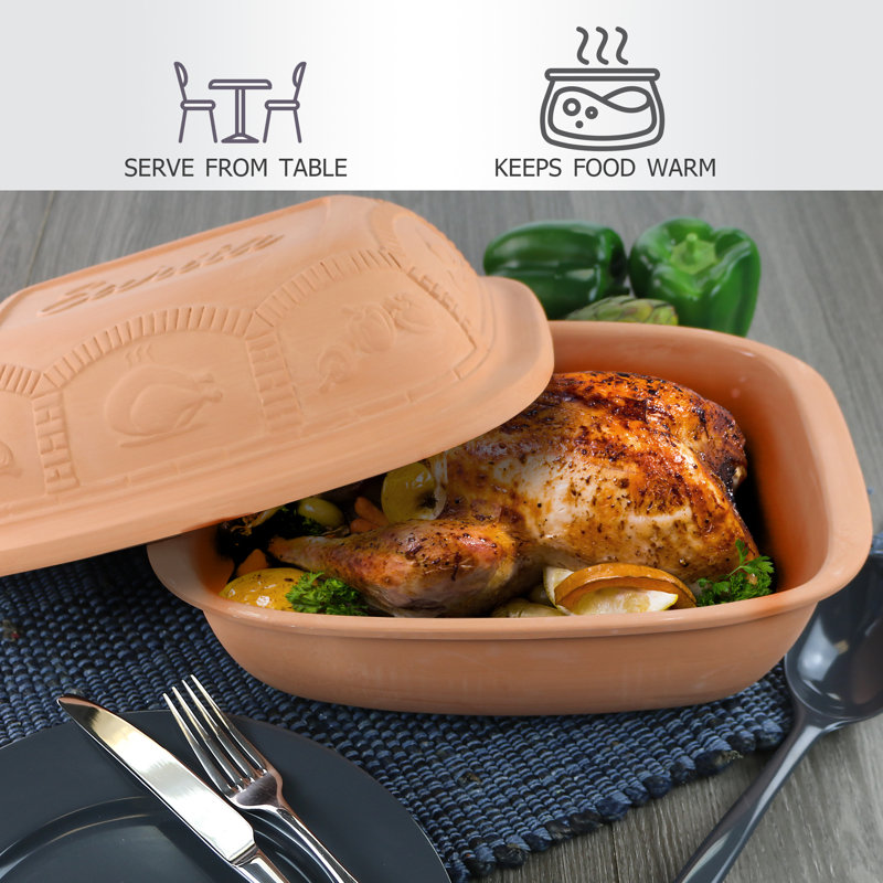 Eurita 4 Quart Non-Stick Terracotta Clay Roaster