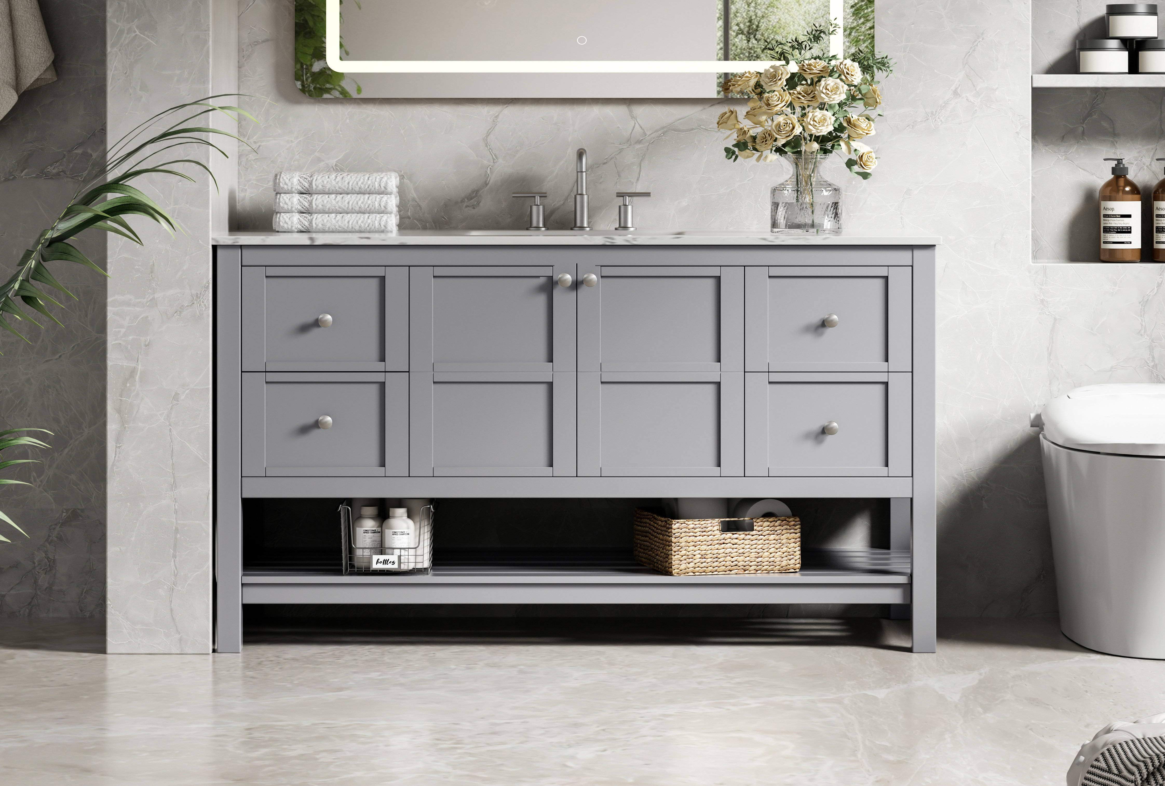 Three Posts 54 inch Single Bathroom Vanity in Black & Reviews - Wayfair ...