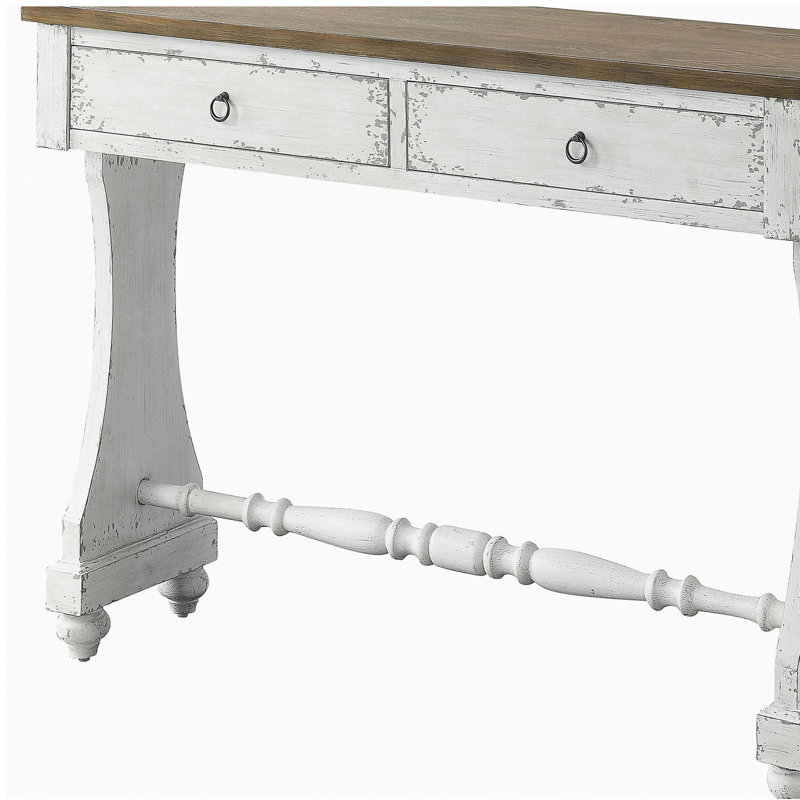 Antique White 2-drawer Console Table