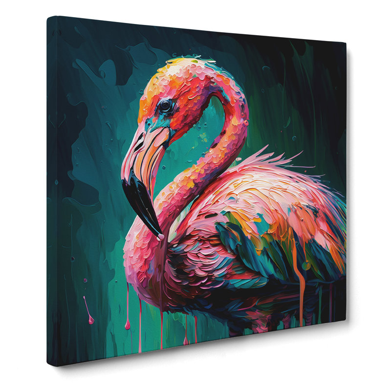Flamingo Palette Knife Painting - Print