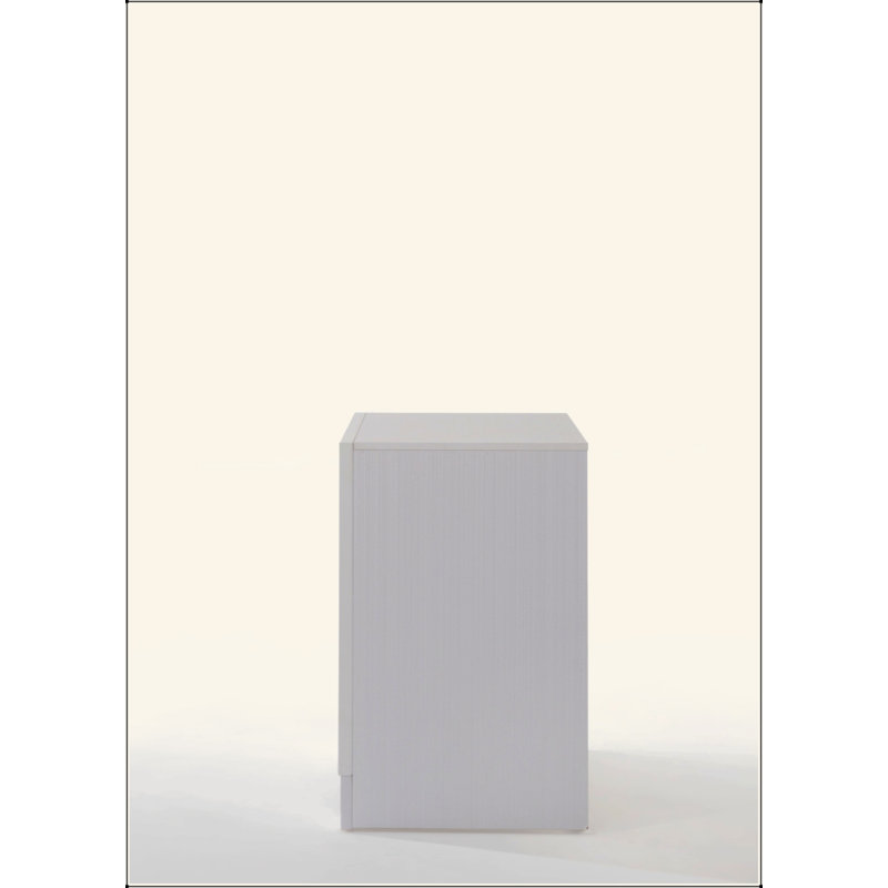 Table de chevet 3 tiroirs avec garniture décorative scintillante, Blanc