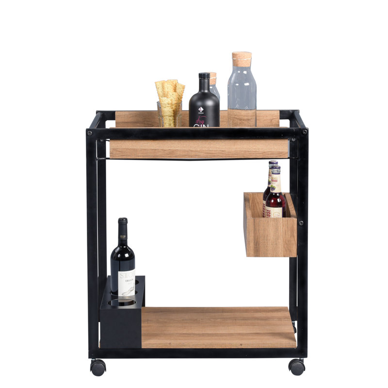 Lefler Metal Bar Cart, Dark grey