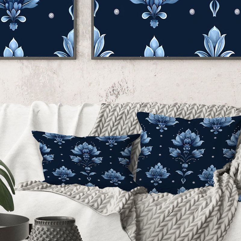 Glamourous Damask Print III - Coussin Glamourous, H 18 po x H 18 po