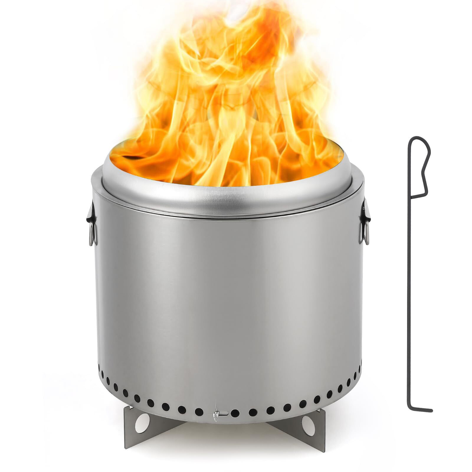 babevy Outdoor Mini Fire Pit - Stainless Steel, Ideal For Backyard ...