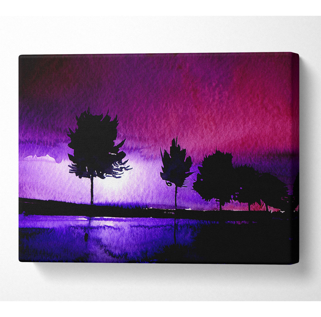 Purple Ocean Lightning - Leinwanddrucke auf Leinwand