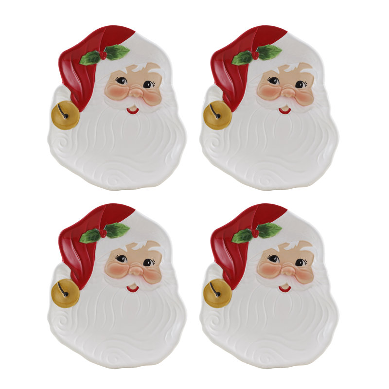6 in. Ceramic Plate Set - Santa