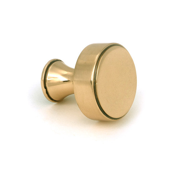 Scully Cabinet Knob, 0.98" Knob Diameter, Polished Bronze