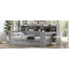Lit de jour en bois avec tablettes de rangement, lit multifonctionnel avec deux tiroirs de rangement et bureau d'étude-1151241267