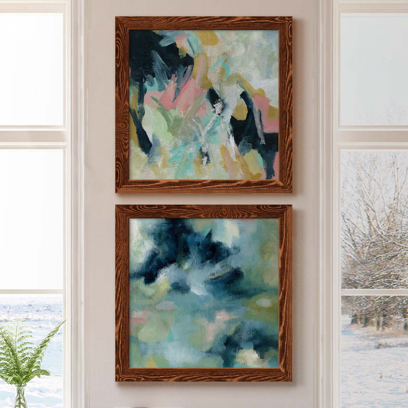 «Vitality», ensemble de 2 peintures sur toiles, Toile encadrée érable, H 20 po x l 40 po x P 1,5 po
