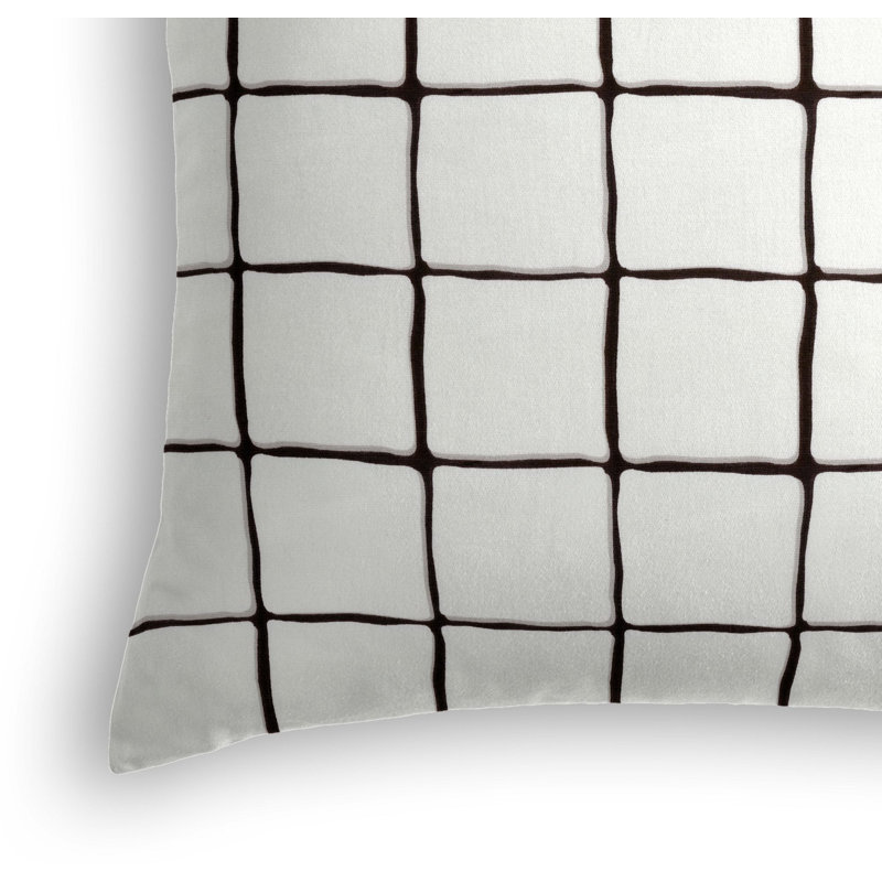 Painted Check Square Cotton Pillow Cover & Insert, Gray/White, 16" x 16"