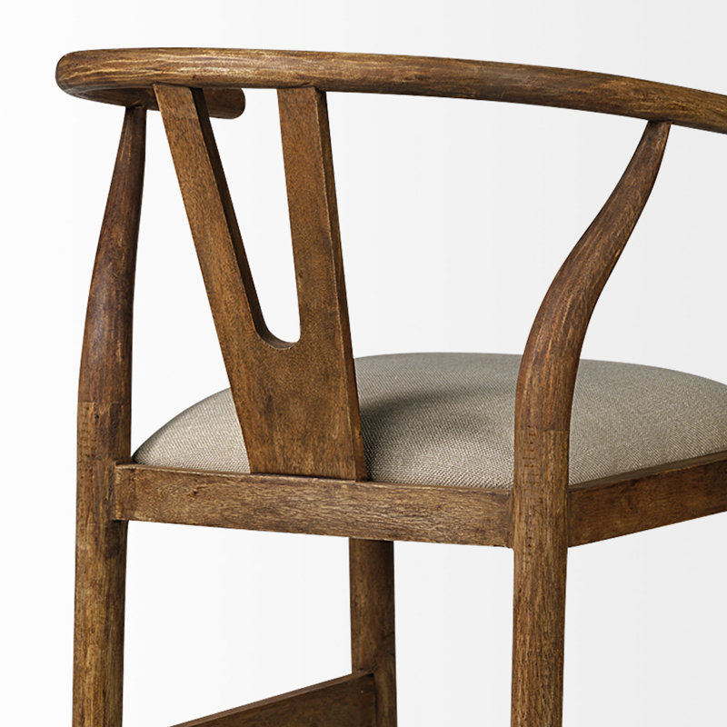 Tabouret de bar et de comptoir Parina, Brun/crème