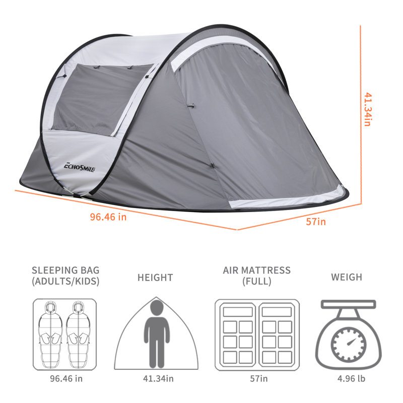 Gray and White 2-Person Four Season Dome Camping Tent