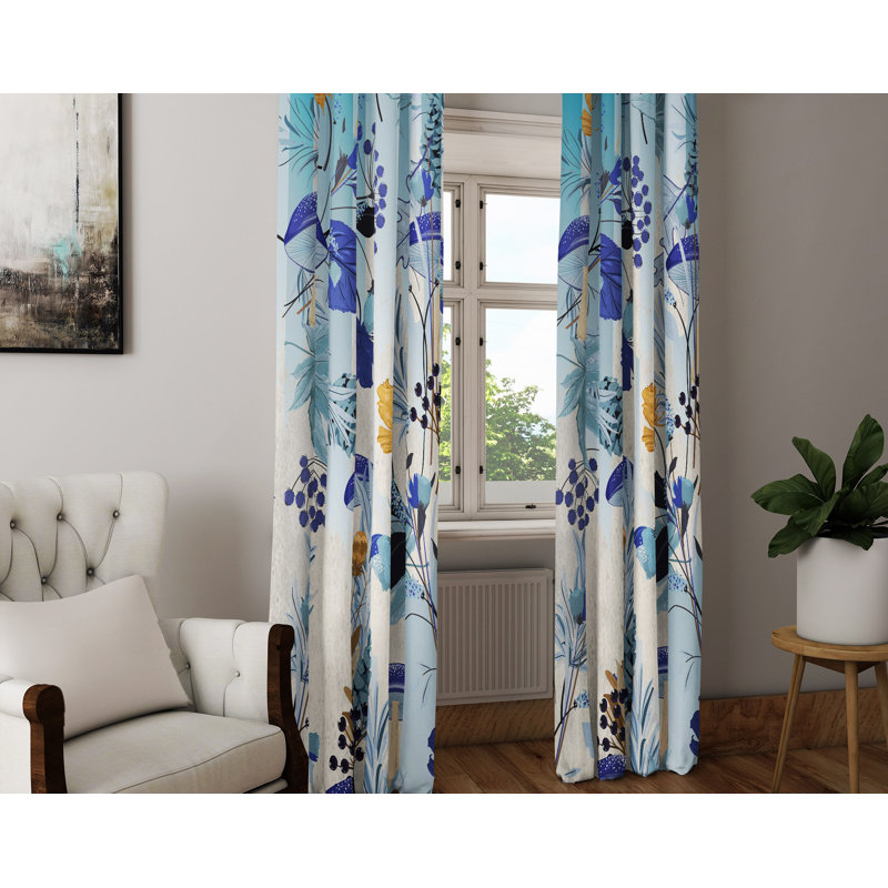 Paire de rideaux semi-transparents à motif floral, l 40 po x L 82 po