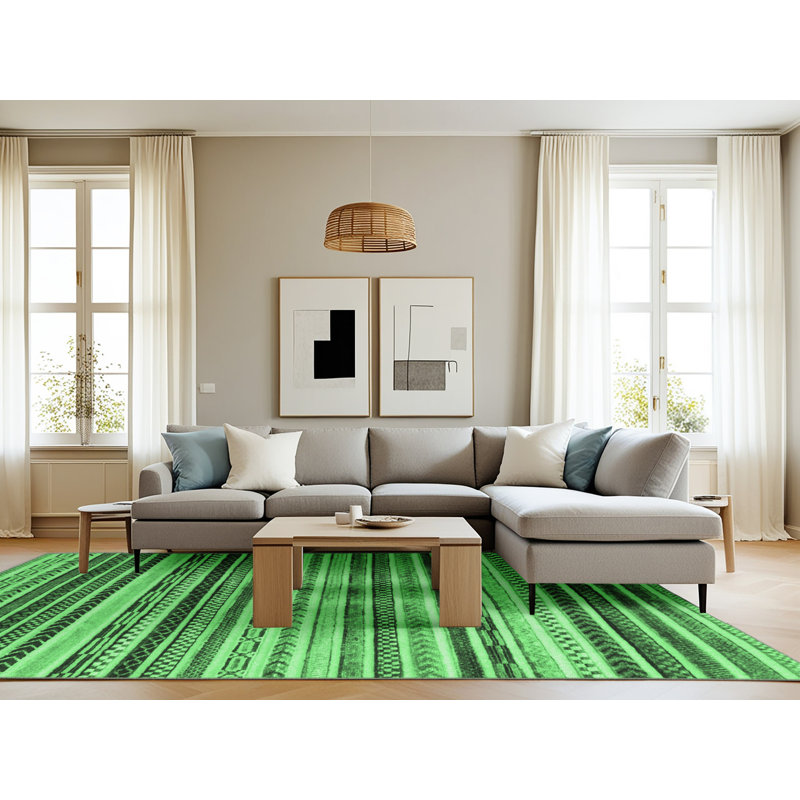 Keyen Washable Geometric Indoor Rug, Rectangle 8' x 12'