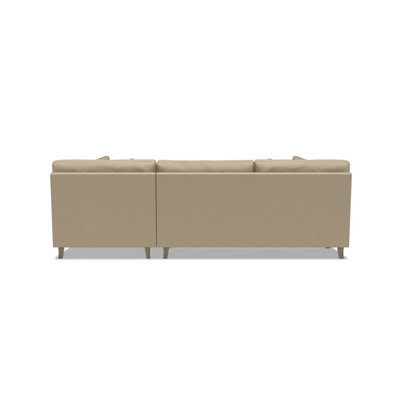 Mila 2-Piece Fabric Sectional, Tan Polyester, Right Hand Facing, 33.5" H x 101" W x 61" D