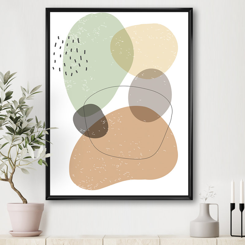 Minimal Elementary and Geometric Compostions XXXXXXX - Floater Frame Print on Canvas, Black Framed Canvas