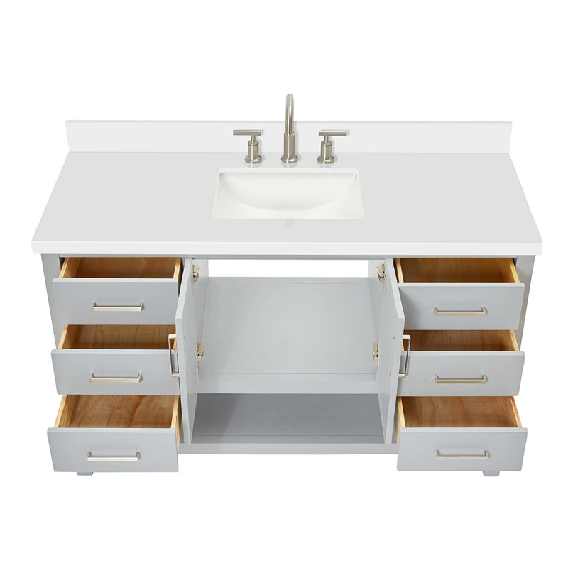 Moille Laveda 55" Single Bathroom Vanity Set, Gray