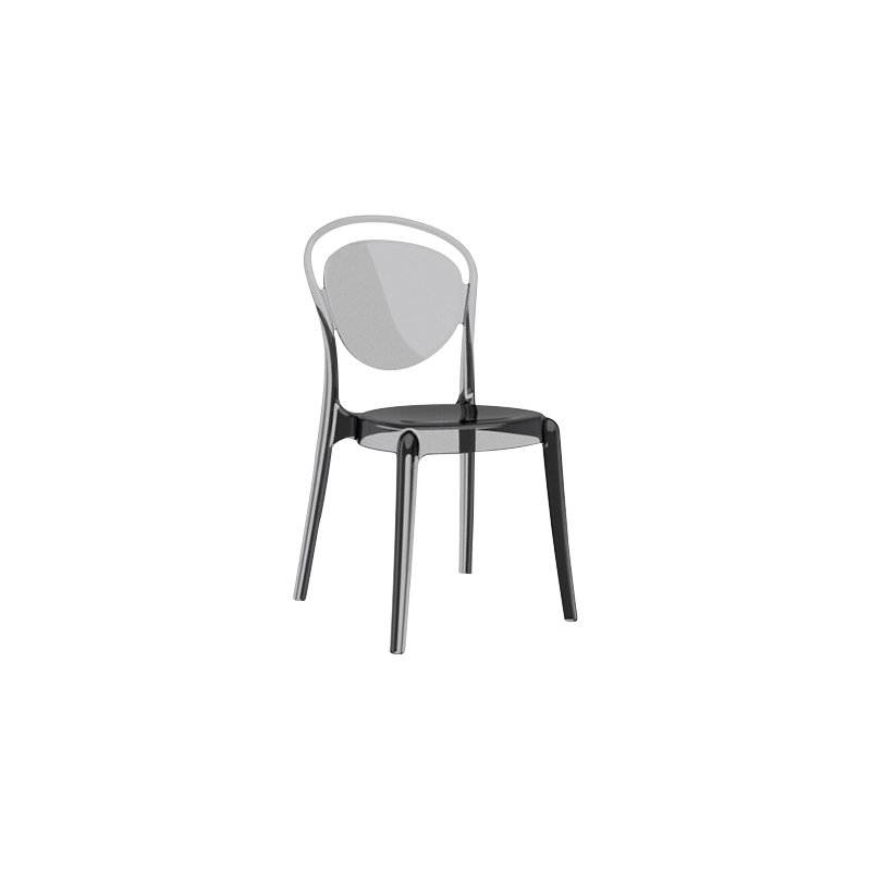 Parisienne Transparent Chair with Polycarbonate Seat, Transparent Smoked Gray