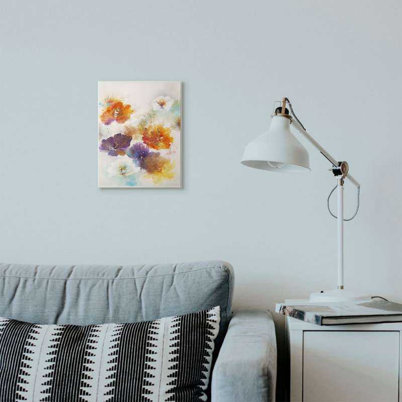 «Flower Marks Abstract», reproduction d'art, Plaque en bois, H 10 po x l 15 po x P 0,5 po
