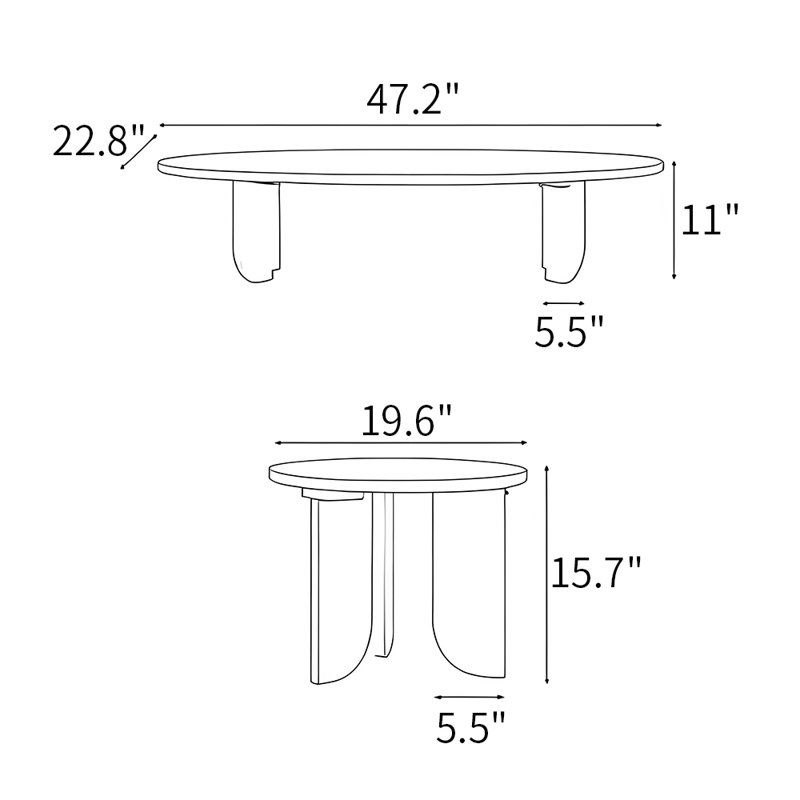Table à thé en bois massif de style américain
