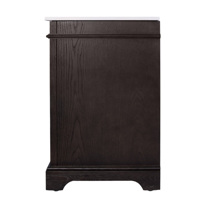 Maurice 42 in. W Wood & Quartz Single Bathroom Vanity, Chocolate Brown