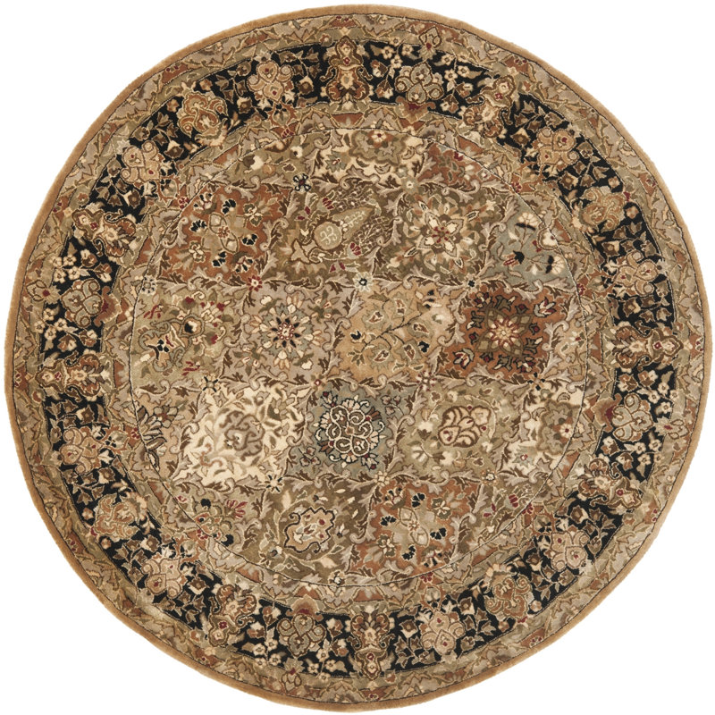 Evie New Zealand Wool Abstract Rug, Round 3'6"