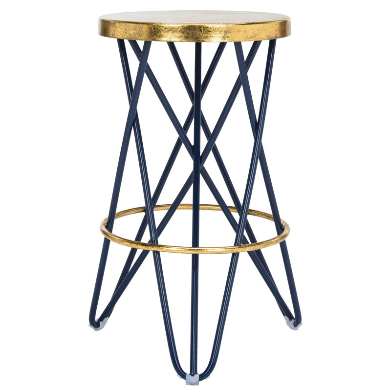 Dimitri Counter Stool with Metal Frame, Navy