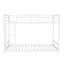 Lit simple en métal sur lit superposé - et caractéristique de qualité de fabrication fiable, réduction du bruit substantielle, garde-corps ajusté, conception robuste blanche, structure stable, installation réduite,