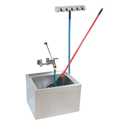 24.5'' L x 20'' W Stainless Steel Freestanding Service Sink with Faucet