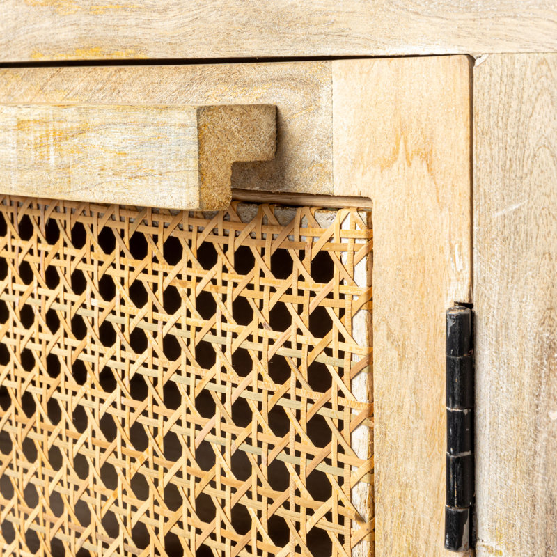 Rowan Mango Wood Sideboard with Cane Doors, Natural