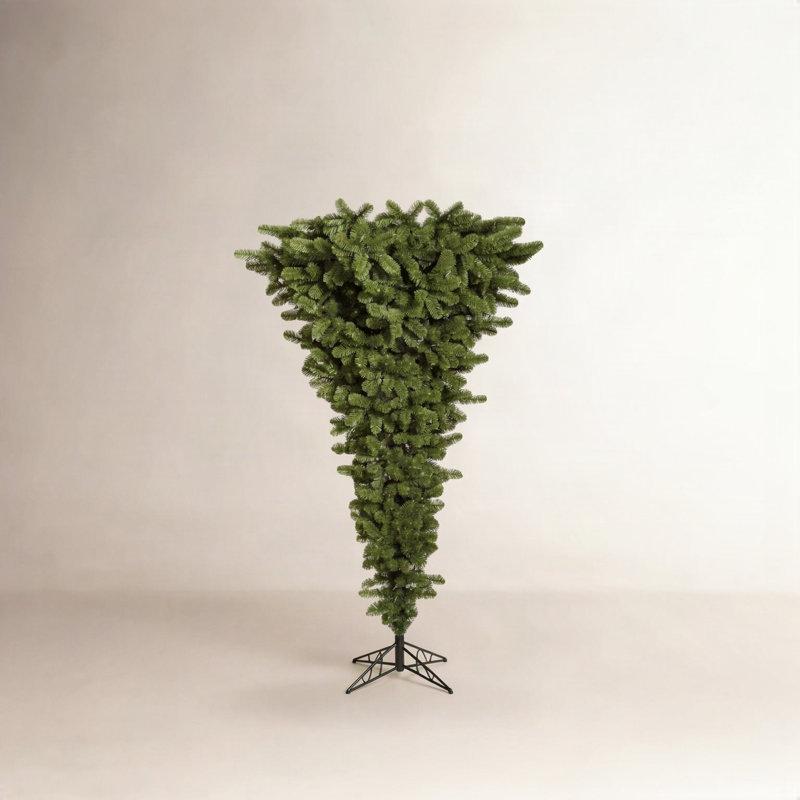 Arbre de Noël artificiel vert Unside Down, 7.5', Non pré-éclairé