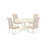 5 Piece Dining Table Set for 4 Includes an Oval Kitchen Table with Butterfly Leaf and 4 Light Beige Linen Fabric Parsons Chairs, Linen White-1713256624-1688351783-1645694185