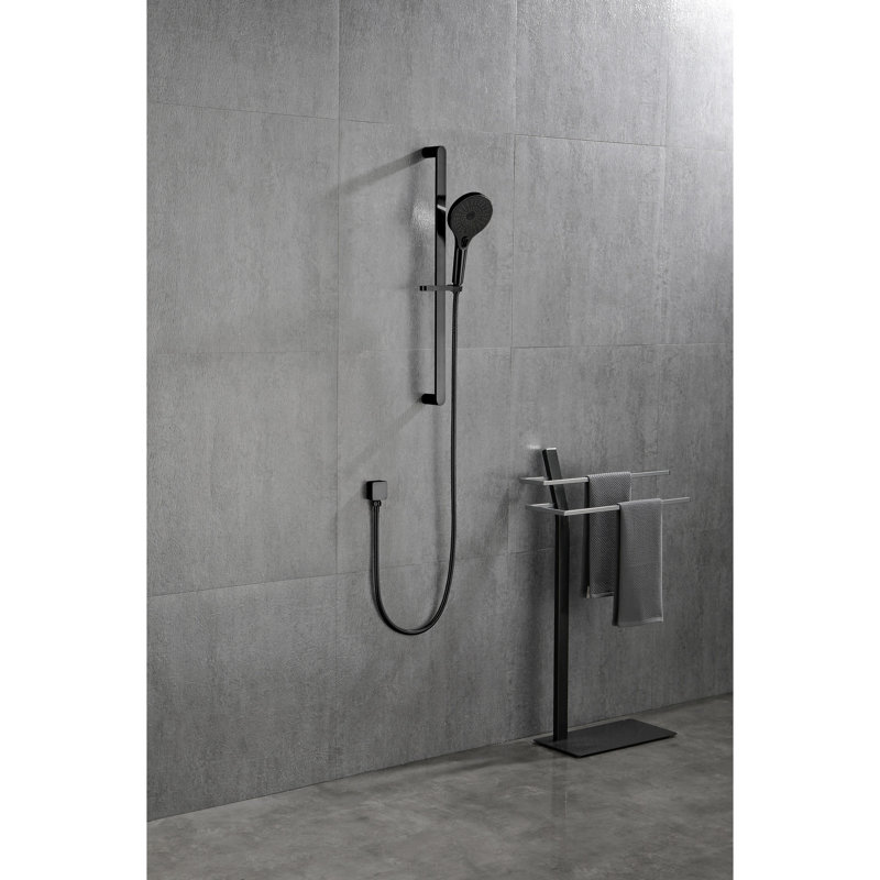 Matte Black Handheld Shower With 59-inch Hose & 28-inch Slide Bar, Stainless Steel Created, Adjustable For Optimal Position Alignment, Intense Water Current Performance, Nozzles Unclogged Flow
