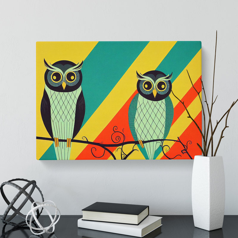 Owl Deco - Wrapped Canvas, 40cm H x 60cm W x 3cm D