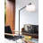 Stretch Chairside Arc Floor Lamp - Matte Black 75" Height