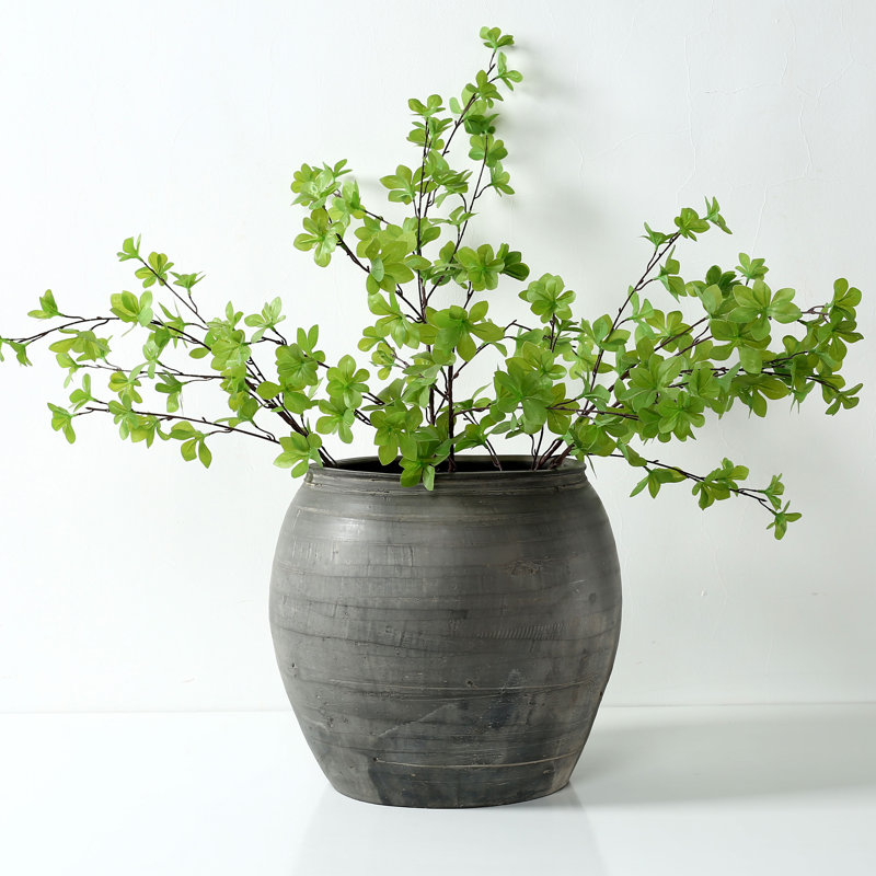 Black Indoor / Outdoor Earthenware, 14" H x 15" W x 15" D