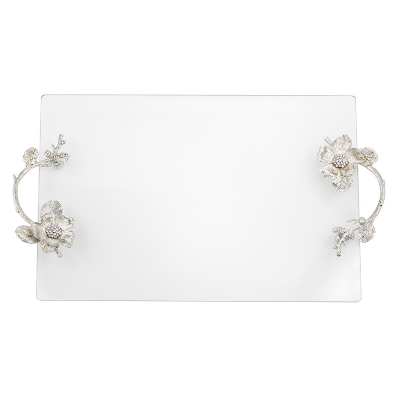 Botanica Decorative Tray, Silver