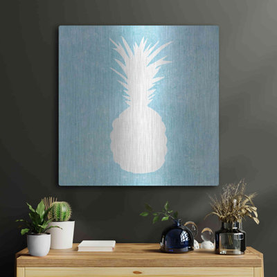 «Tropical Fun Pineapple Silhouette I» par Courtney Prahl, art mural en métal