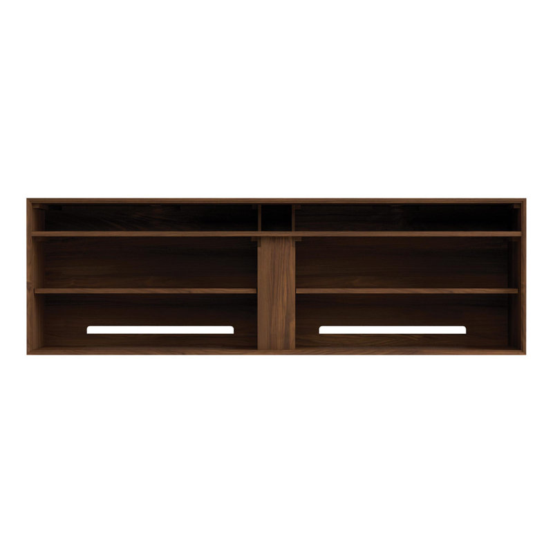 Wall Mounted Media Console, 24.88"H x 79.13"L x 19"W, Natural Walnut
