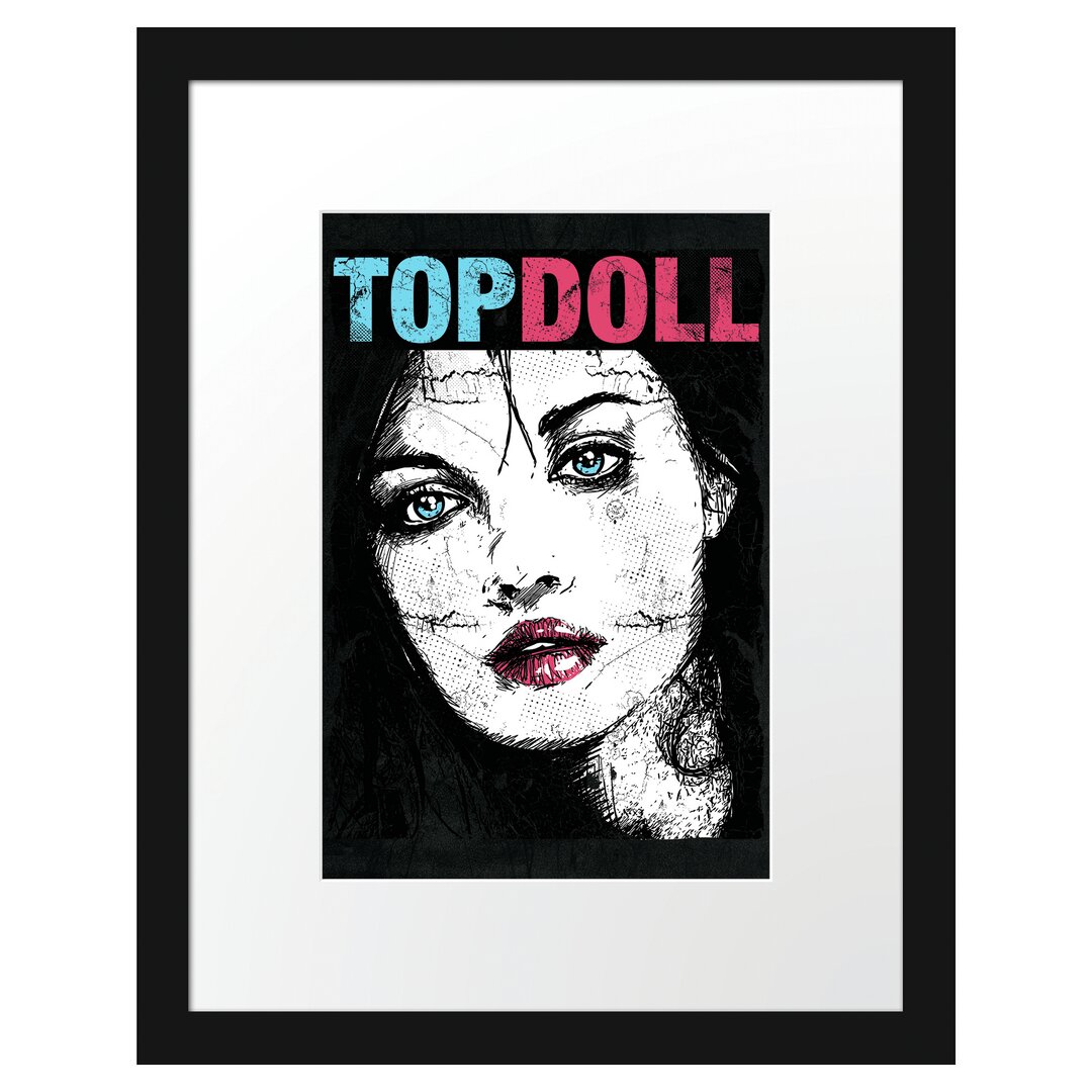 Gerahmtes Poster Top Doll Black