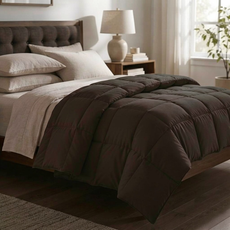 Luxury Home Down Alternative Comforter (1-Piece), Chocolate, King Comforter