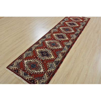 Tapis intérieur en laine noué la à la main 2 pi 8 po x 10 pi 1 po one-of-kind Baillons