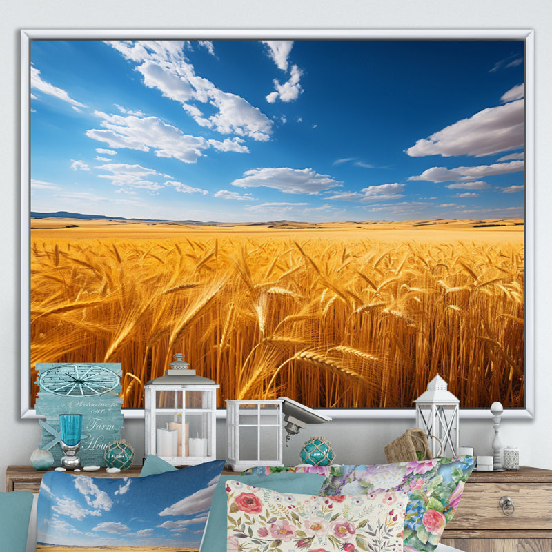 «Australie Golden Plains», reproduction sur toile encadrée, H 34 po x l 44 po x P 1,5 po, Cadre flottant blanc