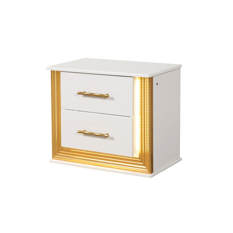 Table de chevet contemporaine en bois blanc